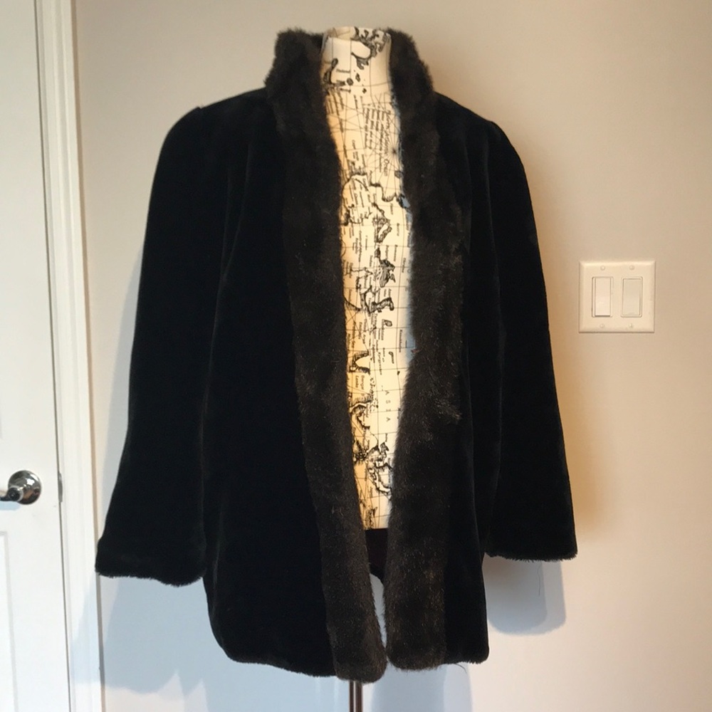 Vintage Faux Fur Evening Formal fuzzy teddy Goth shearling soft cozy warm